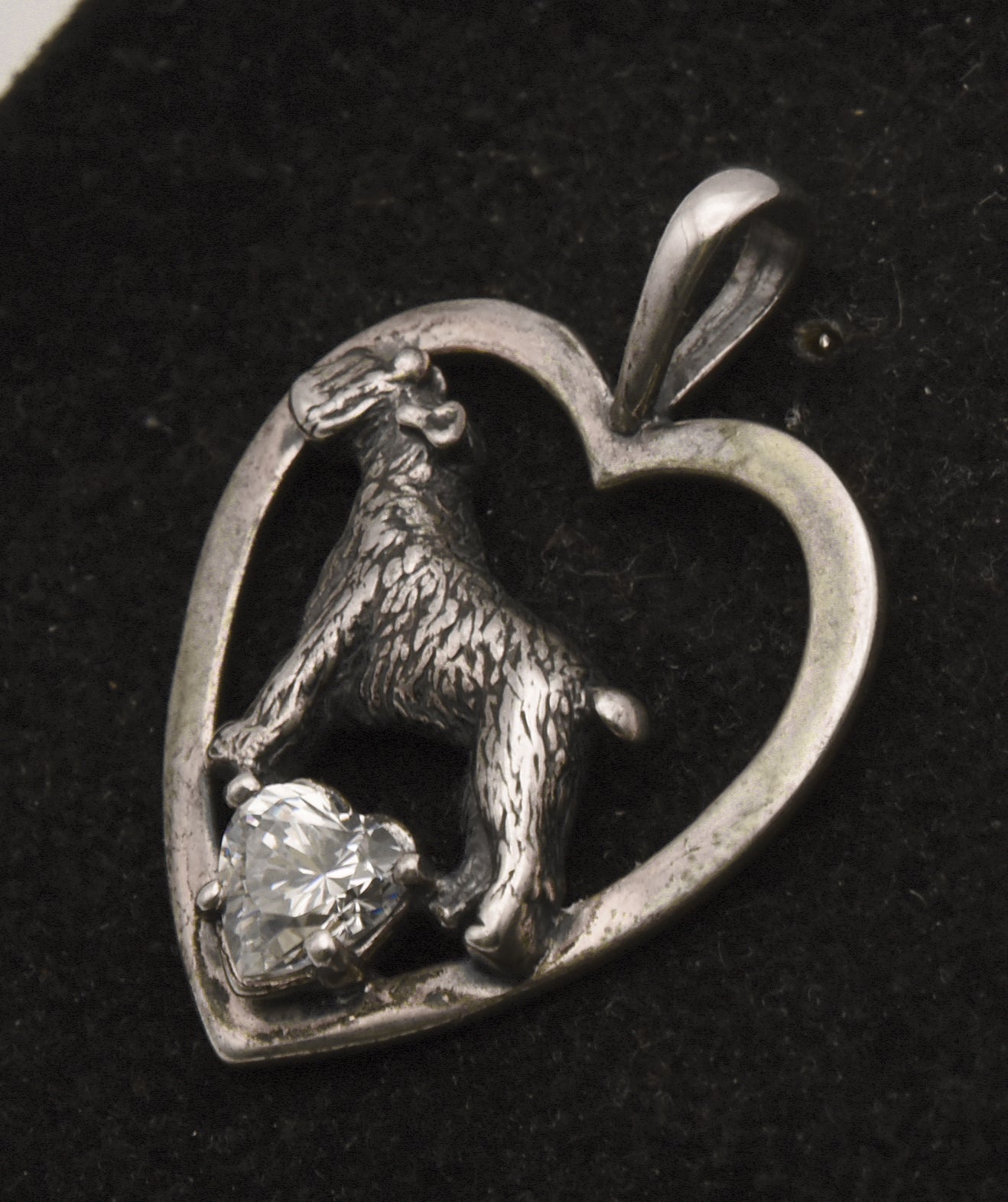 Kabana - Sterling Silver Cubic Zirconia Dog Heart Pendant