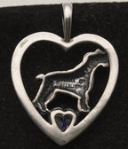 Kabana - Sterling Silver Cubic Zirconia Dog Heart Pendant
