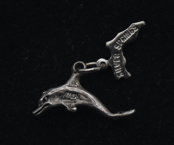 Vintage Sterling Silver "Silver Springs" Dolphin Charm