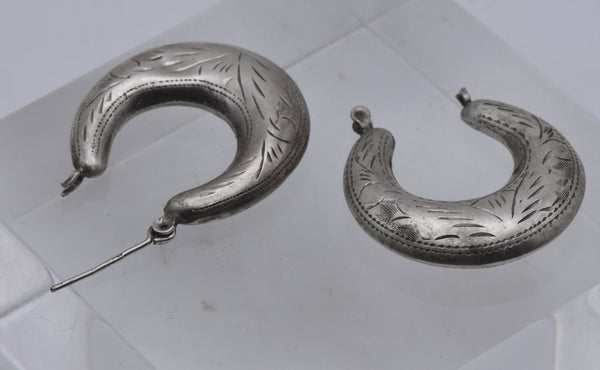 Vintage Handmade Sterling Silver Door Knocker Earrings - MISSING POST