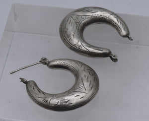 Vintage Handmade Sterling Silver Door Knocker Earrings - MISSING POST