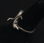 Vintage Sterling Silver Dolphins Band - Size 5.75