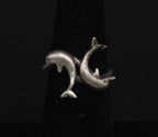Vintage Sterling Silver Dolphins Band - Size 5.75