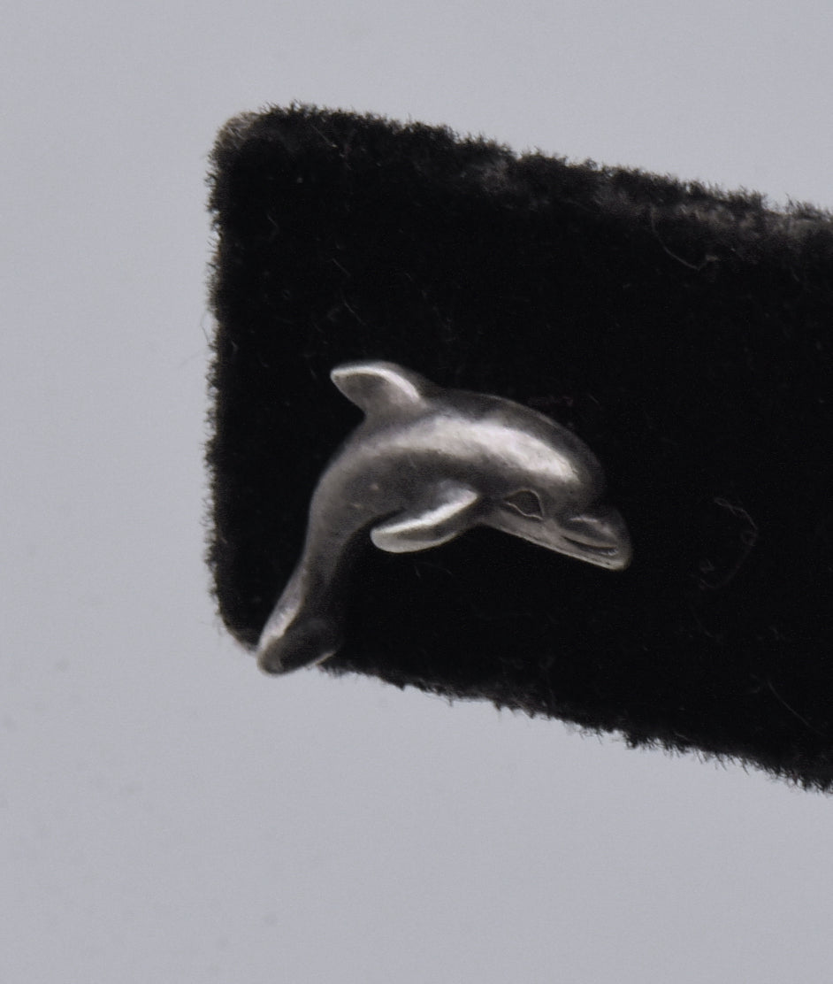 UNMATCHED Vintage Sterling Silver Dolphin Stud Earring