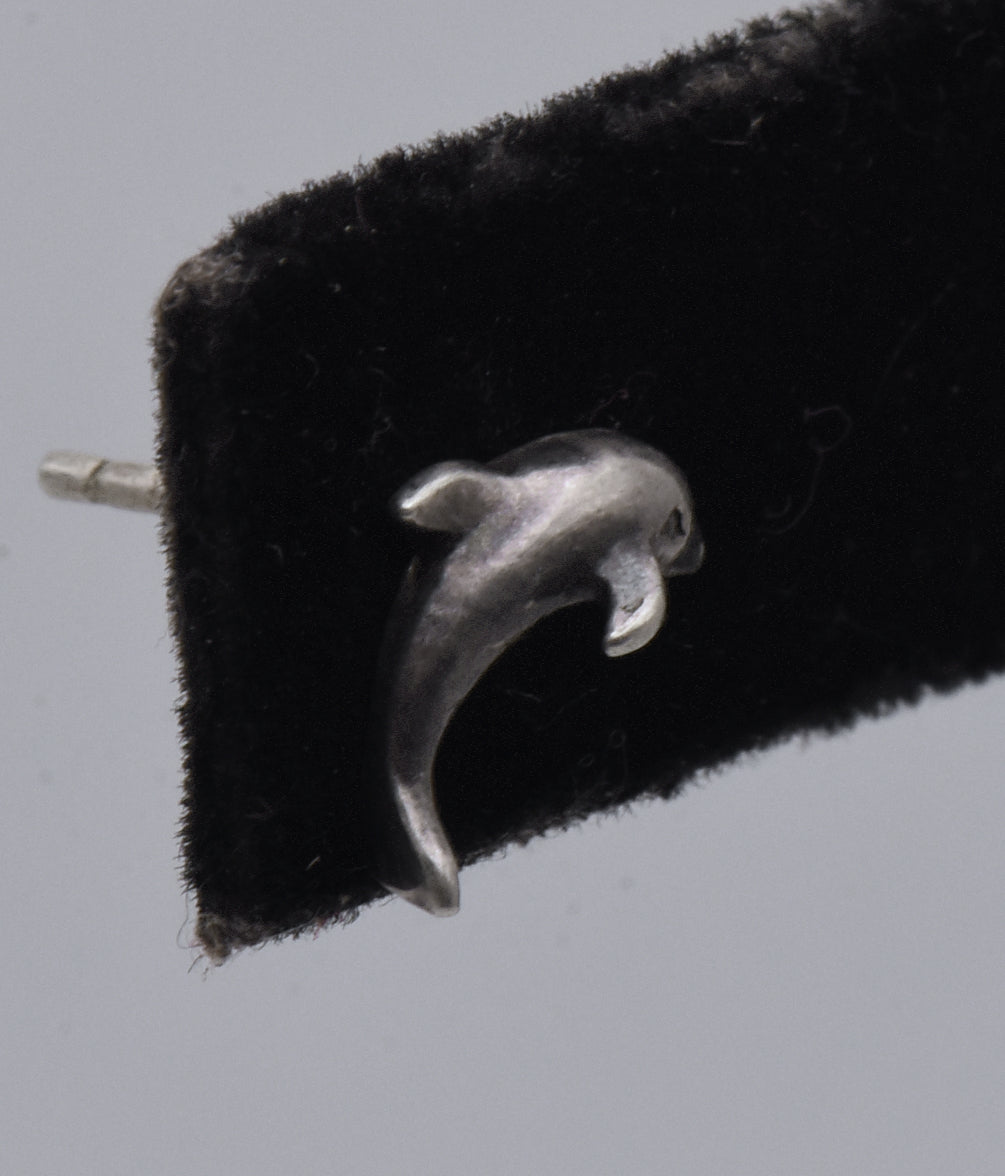 UNMATCHED Vintage Sterling Silver Dolphin Stud Earring