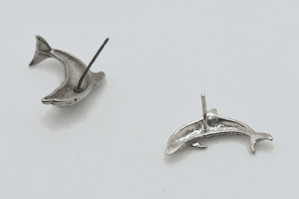 MISMATCHED Vintage Sterling Silver Dolphin Stud Earrings