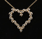 14K Gold Diamonique CZ Heart Pendant on 14K Gold Chain Necklace - 18"