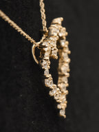 14K Gold Diamonique CZ Heart Pendant on 14K Gold Chain Necklace - 18"