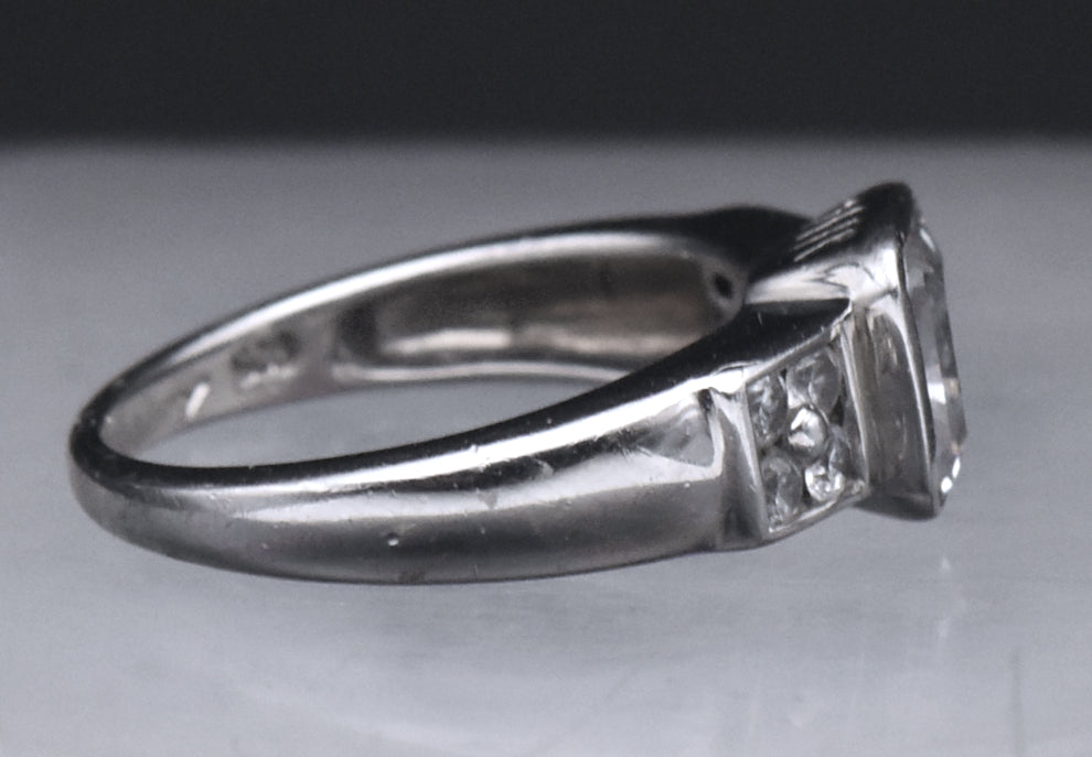 Diamonique - Sterling Silver Asscher Cut Cubic Zirconia Ring