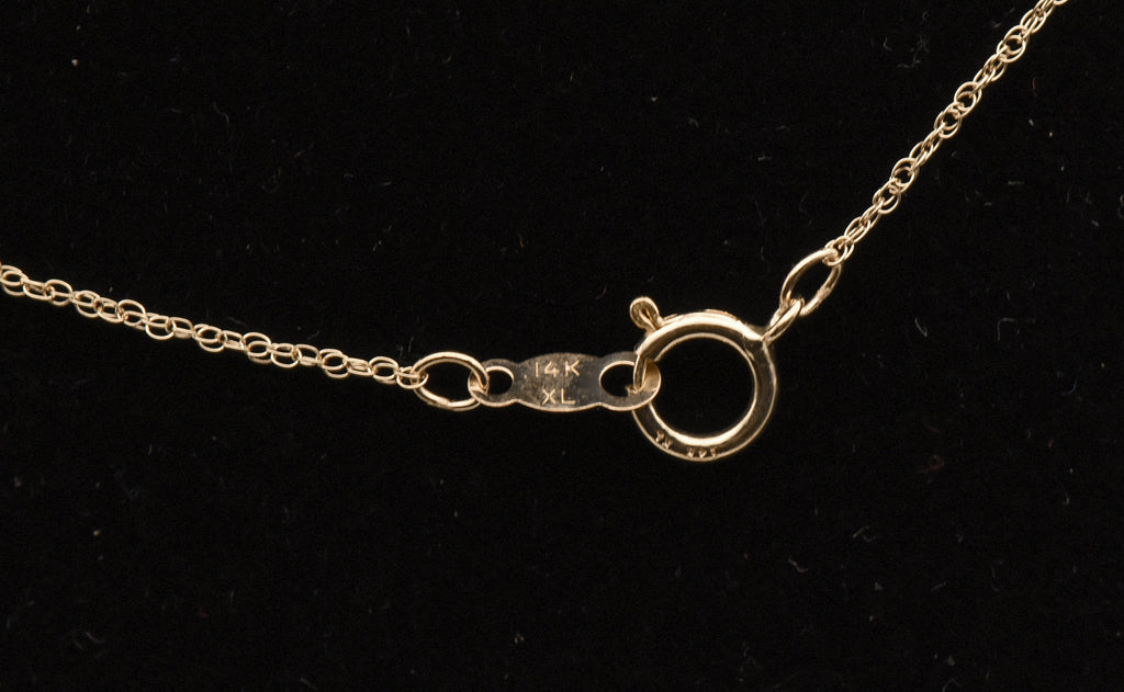 14K Gold Diamonique CZ Heart Pendant on 14K Gold Chain Necklace - 18"