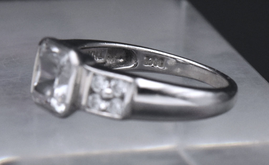 Diamonique - Sterling Silver Asscher Cut Cubic Zirconia Ring
