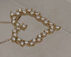 14K Gold Diamonique CZ Heart Pendant on 14K Gold Chain Necklace - 18"