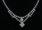 Vintage Silver Tone Rhinestone Drop Necklace - 14.5"