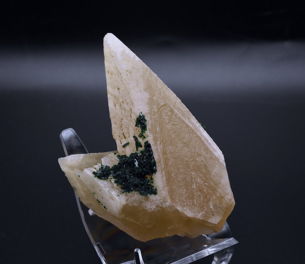 Malachite on Dogtooth Calcite Crystal Mineral Specimens - DRC