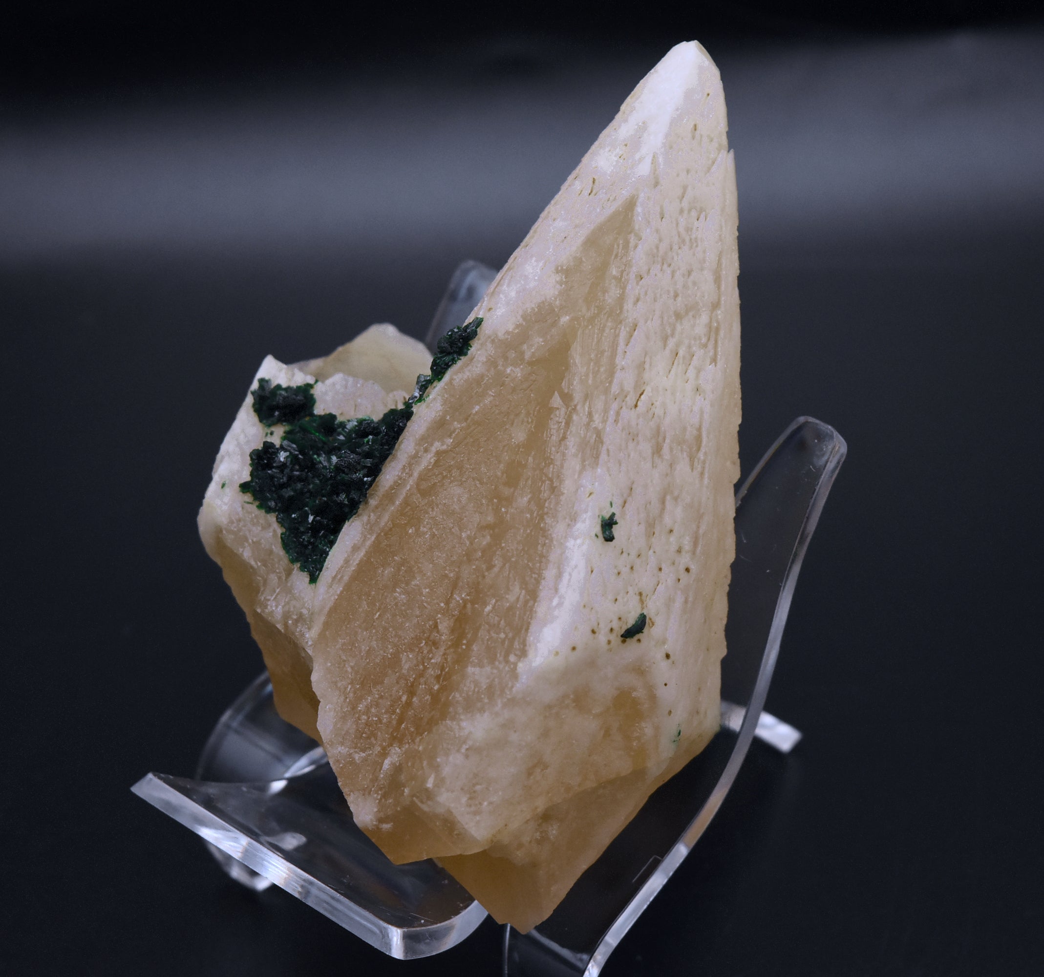 Malachite on Dogtooth Calcite Crystal Mineral Specimens - DRC