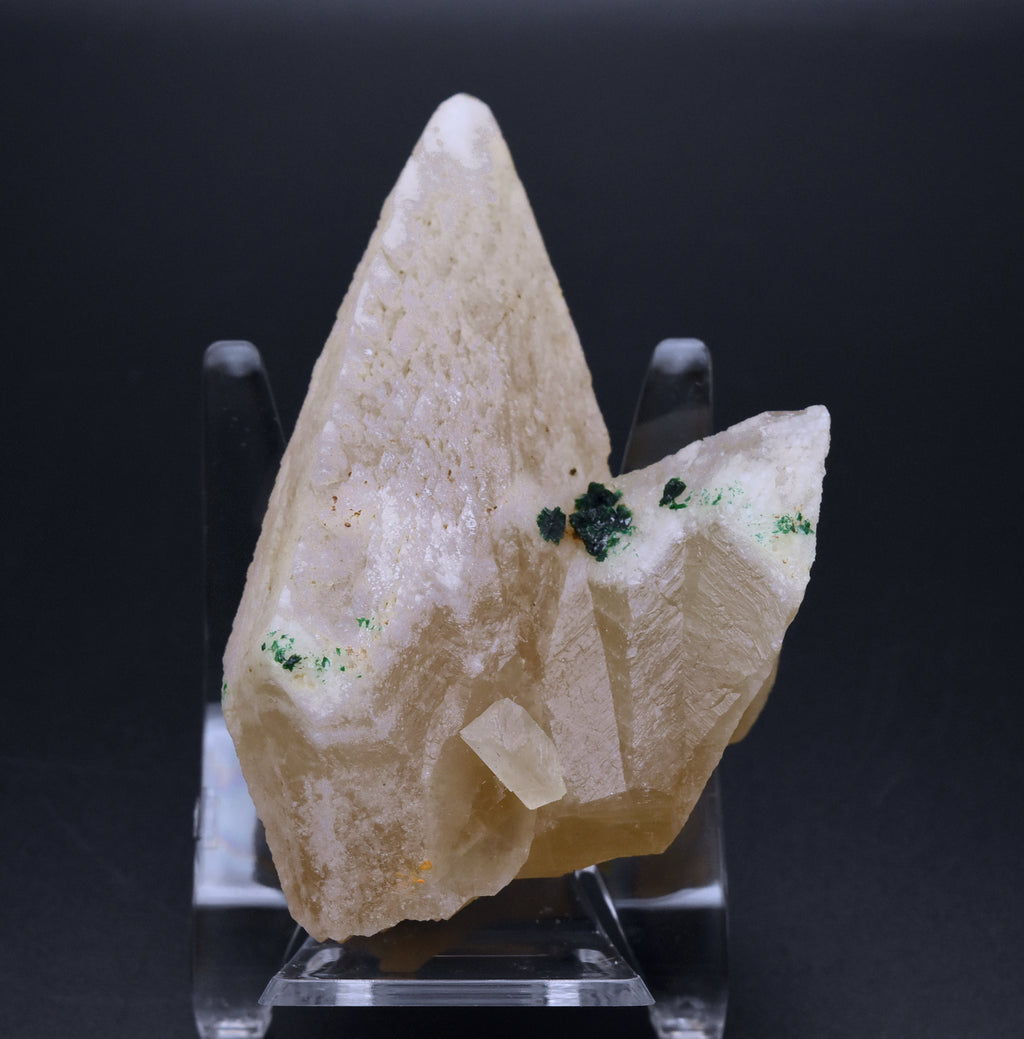 Malachite on Dogtooth Calcite Crystal Mineral Specimens - DRC