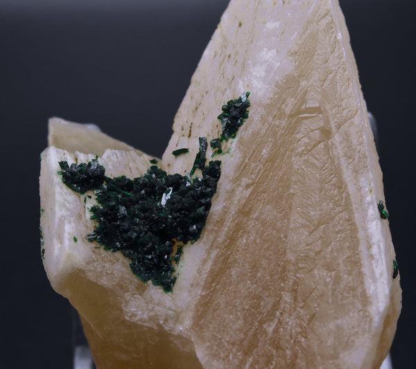 Malachite on Dogtooth Calcite Crystal Mineral Specimens - DRC