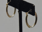 Vintage Sterling Silver and Gold Filled Two Tone Oval Hoop Earrings