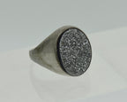 Vintage Sterling Silver Druze Ring - Size 6.25
