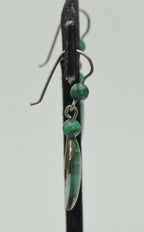 Vintage Handmade Malachite Dangle Earrings