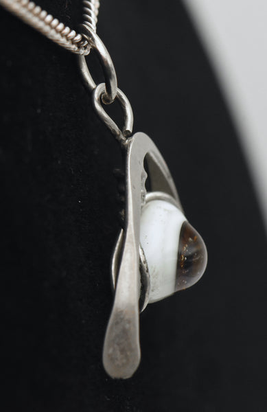 Vintage Glass Eye Modern Design Pendant Chain Necklace - 20"
