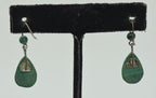 Vintage Handmade Malachite Dangle Earrings