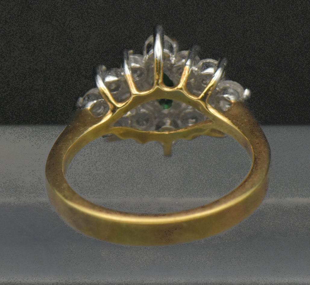 Edco - Vintage 14k Gold Plated CZ Cocktail Ring - Size 6.75