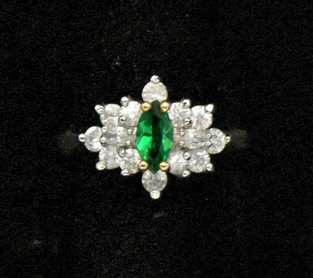 Edco - Vintage 14k Gold Plated CZ Cocktail Ring - Size 6.75