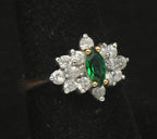 Edco - Vintage 14k Gold Plated CZ Cocktail Ring - Size 6.75