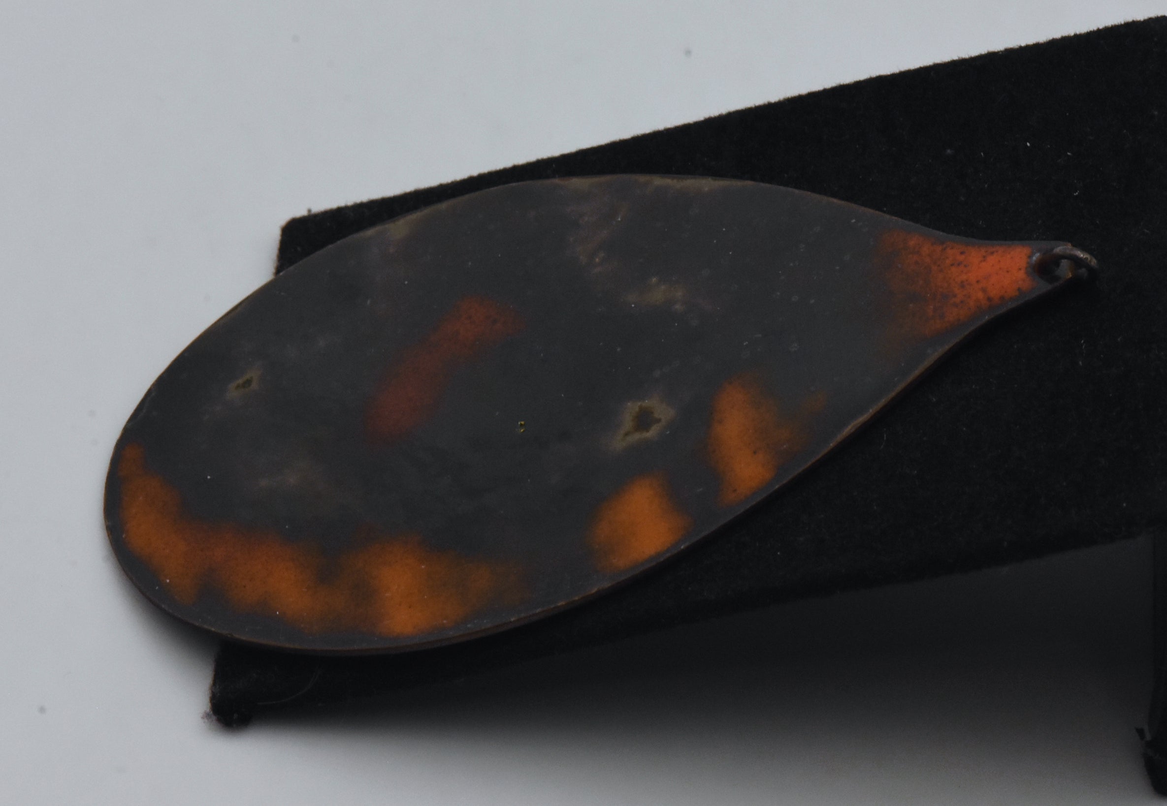 Vintage Enameled Copper Modern Design Pendant