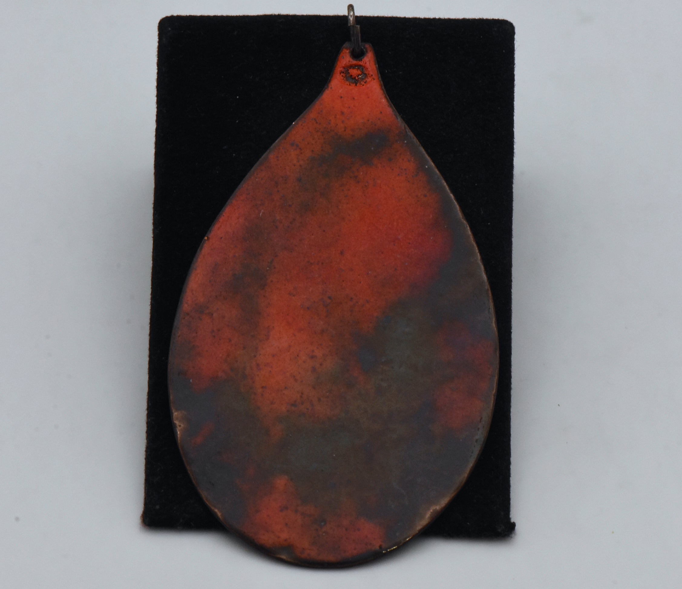 Vintage Enameled Copper Modern Design Pendant