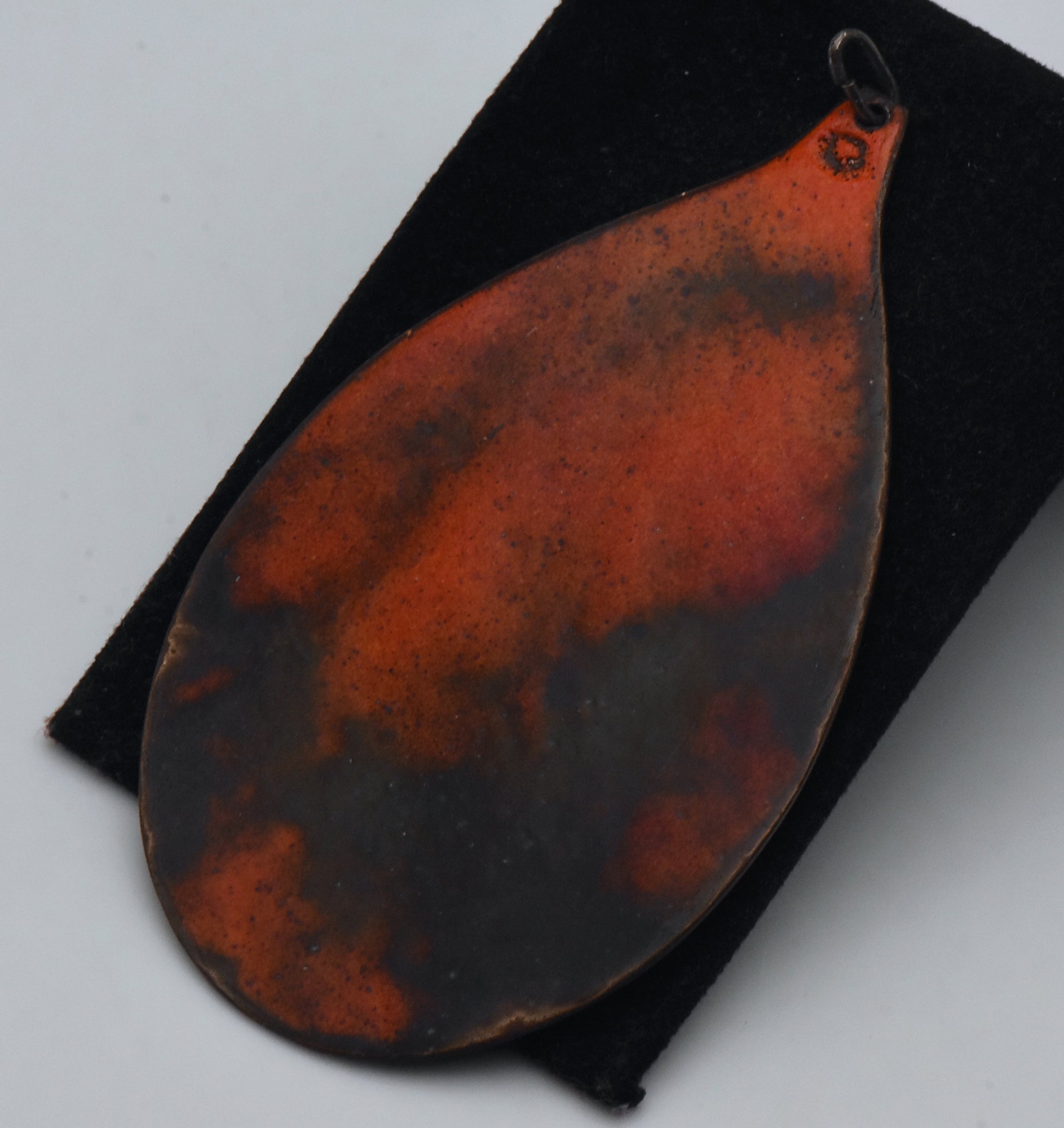 Vintage Enameled Copper Modern Design Pendant