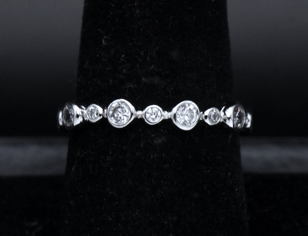 Sterling Silver Cubic Zirconia Eternity Band - Size 8