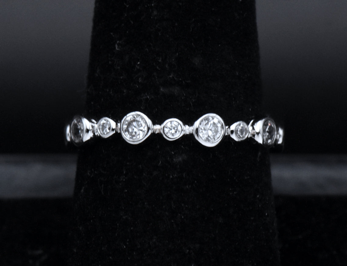 Sterling Silver Cubic Zirconia Eternity Band - Size 8