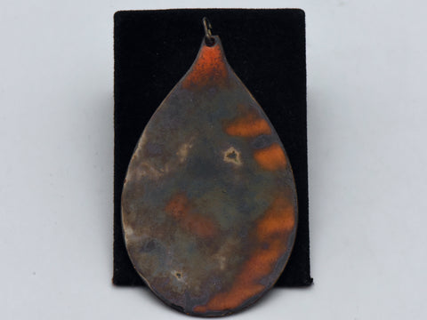 Vintage Enameled Copper Modern Design Pendant