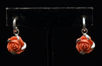 Vintage Rose Sterling Silver Earrings