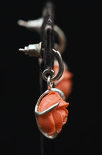 Vintage Rose Sterling Silver Earrings
