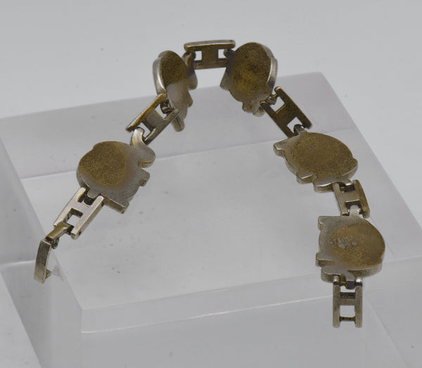 Vintage Elephant Link Bracelet - 7.25"