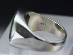 Vintage Sterling Silver Dyed Emerald Ring - Size 11.25