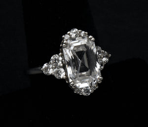 Vintage Cubic Zirconia Sterling Silver Ring - Size 8