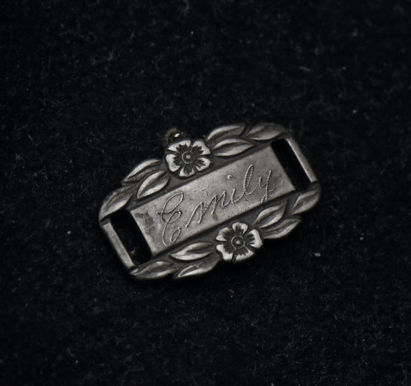 Vintage Sterling Silver "Emily" Slide Pendant