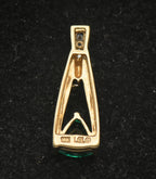 Vintage 10k Synthetic Emerald and Diamonds Pendant