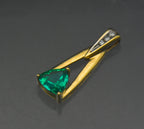 Vintage 10k Synthetic Emerald and Diamonds Pendant