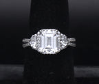 Sterling Silver Emerald Cut CZ Ring - Size 6