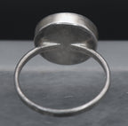 Vintage Handmade Sterling Silver Black Enamel Ring - Size 7.75