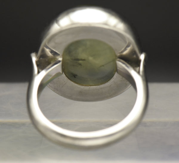 Vintage Epidote in Prehnite Sterling Silver Ring - Size 8.5