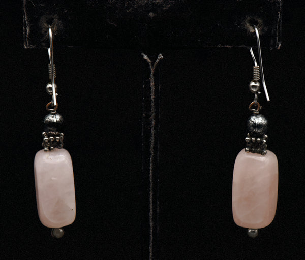 Vintage Rose Quartz Dangle Earrings