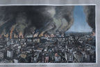 Antique 1906 San Francisco Earthquake Framed Lithograph