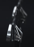 Vintage Handmade Sterling Silver Black Enamel Earrings