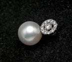 Vintage 18k White Gold Pearl and Diamonds Pendant